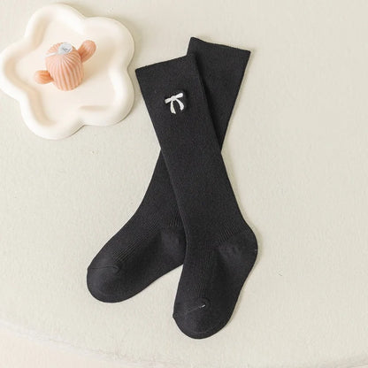 Autumn Winter Sweet Bow Knee High Socks Cotton Long Tube Stockings 3-12Y