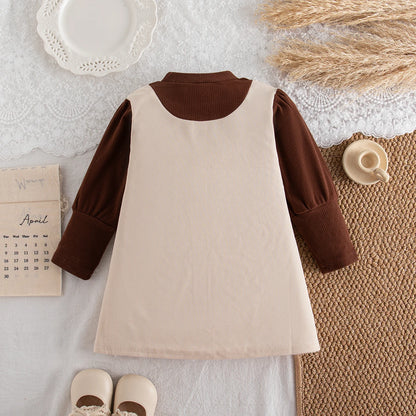 Girls First Birthday Banquet Costume Bow Element Soft Knit Long Sleeved Red Dress