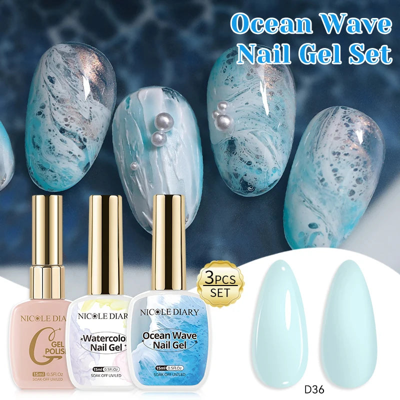 15ml Bubble Ocean Wave Gel White Gel Nail Polish Varnish UV LED Soak Off Gel