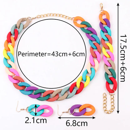Fish Sheep Acrylic Chunky Chain Choker Necklace