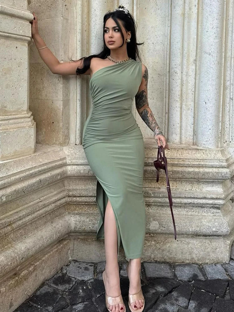 Sexy Split Sleeveless Backless Slim Maxi Dress