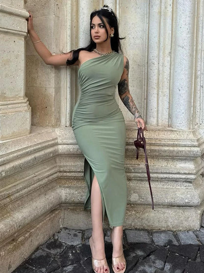 Sexy Split Sleeveless Backless Slim Maxi Dress