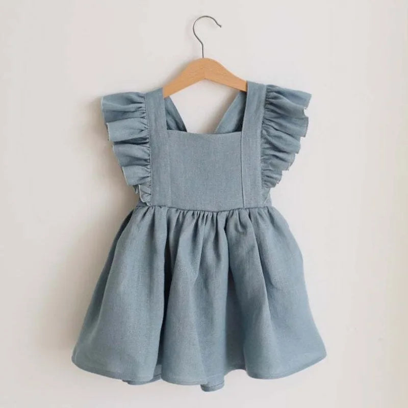Summer Toddler Girl 100% Cotton Ruffles Baby Dress