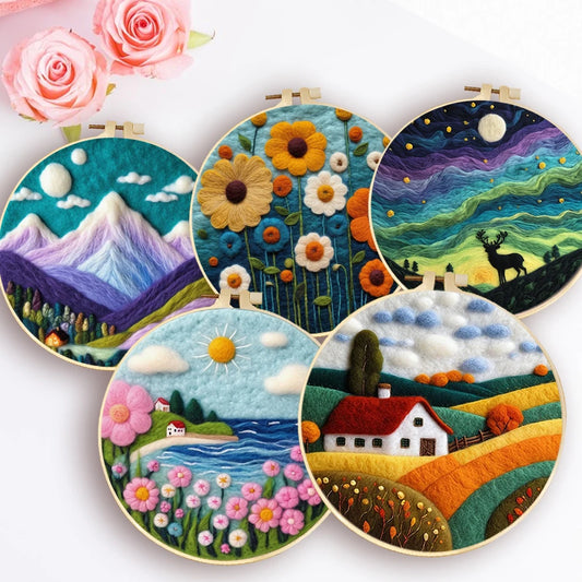 Needle Felting Kit Wool Painting Kit DIY Felt Wool Needle Felt Set