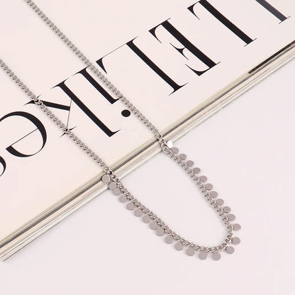 316L Stainless Steel Round Tassel Pendant Necklace