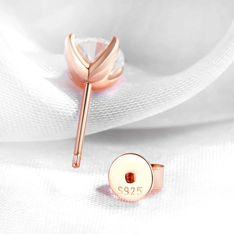DANA Rose Gold Color Moissanite Stud Earrings