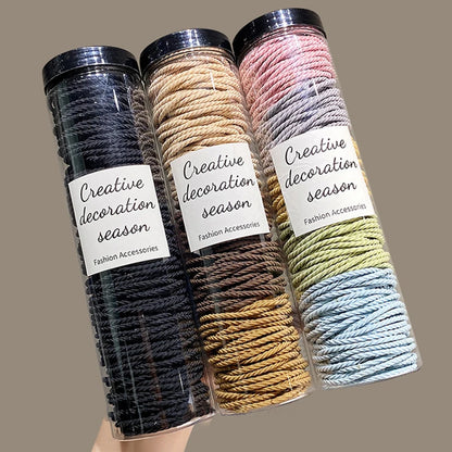 100pcs/lot Hair Bands Scrunchie Solid Color Elastic Rubber