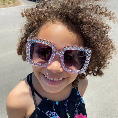 Square Glitter Children Diamond Sunglasses