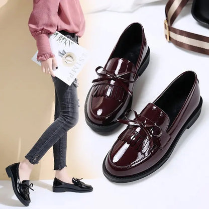 Leather British Tassel Casual Flat Shoes