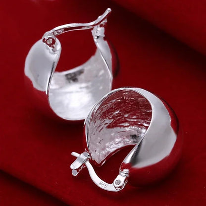 925 Sterling Silver Round Circle Hoop Earrings