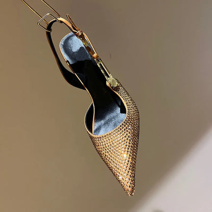 Luxury Rhinestones Buckle Shoes