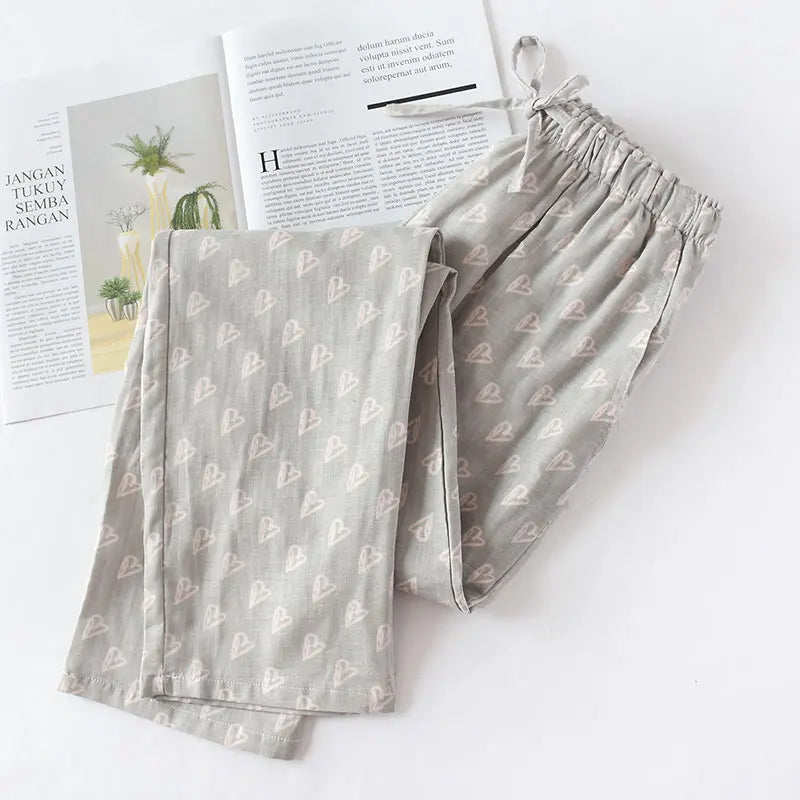 Cotton Double Gauze Thin Sleep Pants Sleep Pyjamas
