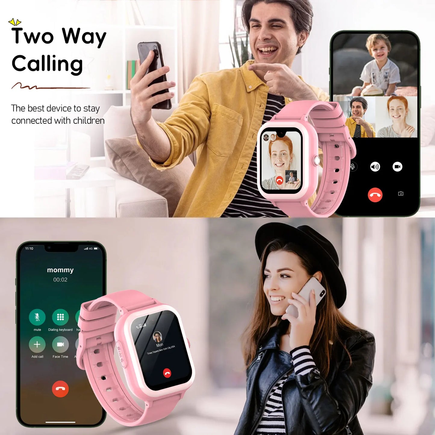 SOS WIFI GPS Tracker HD Screen Video Call SmartWatch