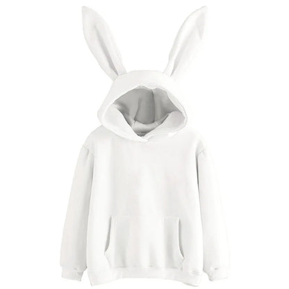 Hooded rabbit hoodie loose casual top coat