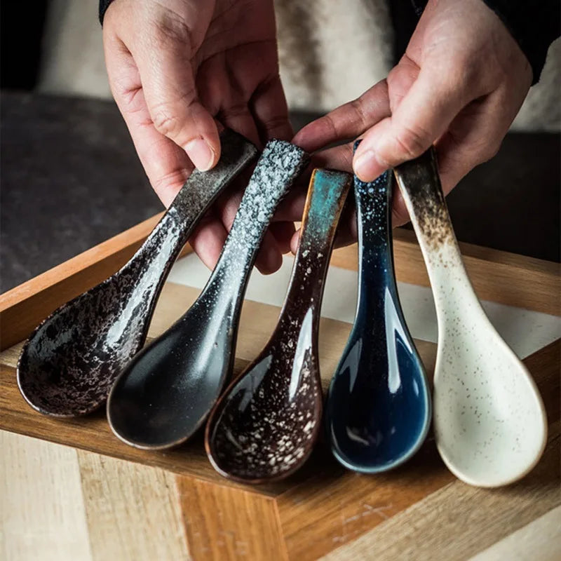 13cm Japanese Ceramic Soup Spoon