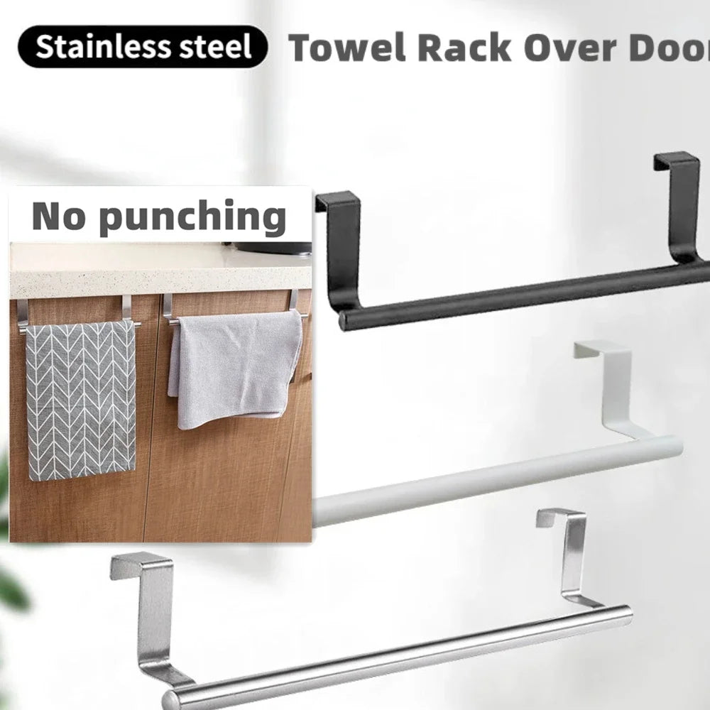 Stainless Steel Towel Rack Over Door Towel Bar Hanging Holder