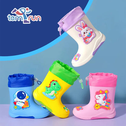 Cartoon Girl Rabbit Rain Boots Rubber Waterproof Shoes