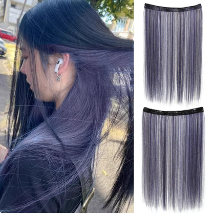 20 Inch Long Synthetic Straight Clip-In Hair Extensions