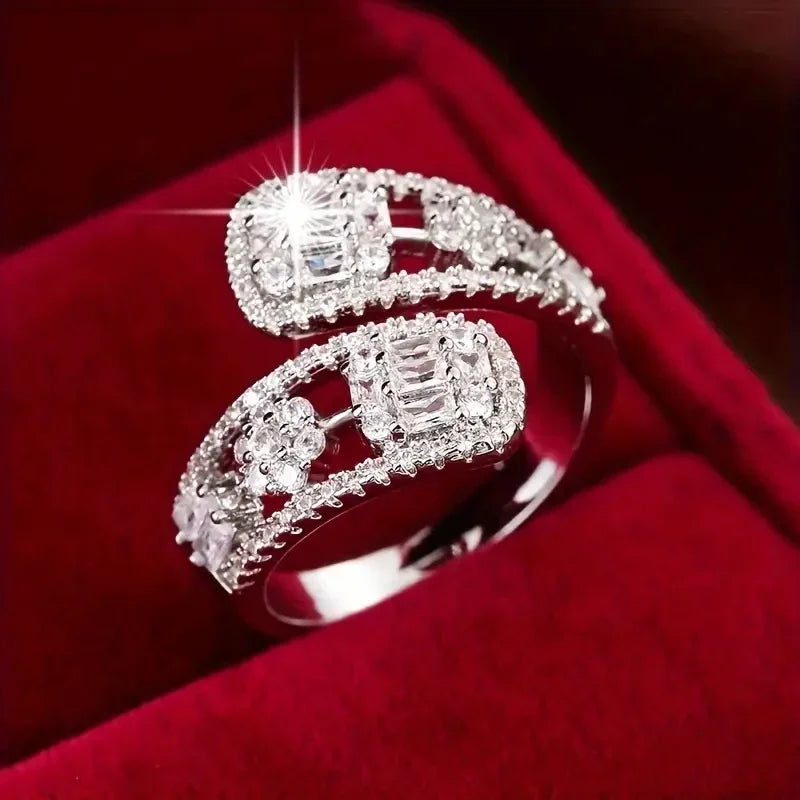 Huitan Bright CZ Luxury Unique Rings