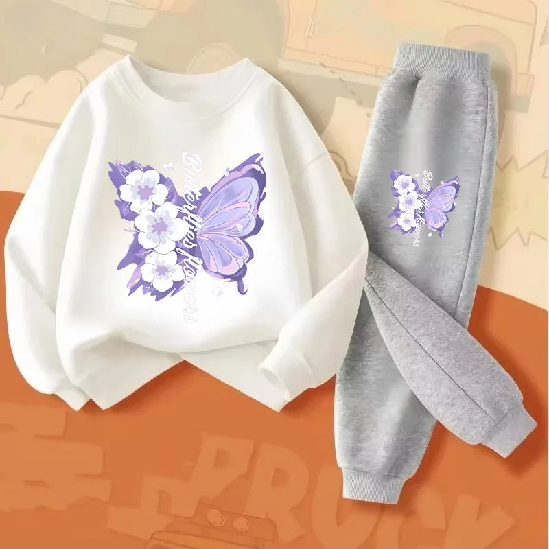 Spring Long Sleeved Top Long Pants Two Piece Sets