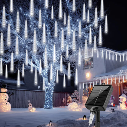 Solar LED Meteor Shower Light String Outdoor Waterproof Fairy Garden Light