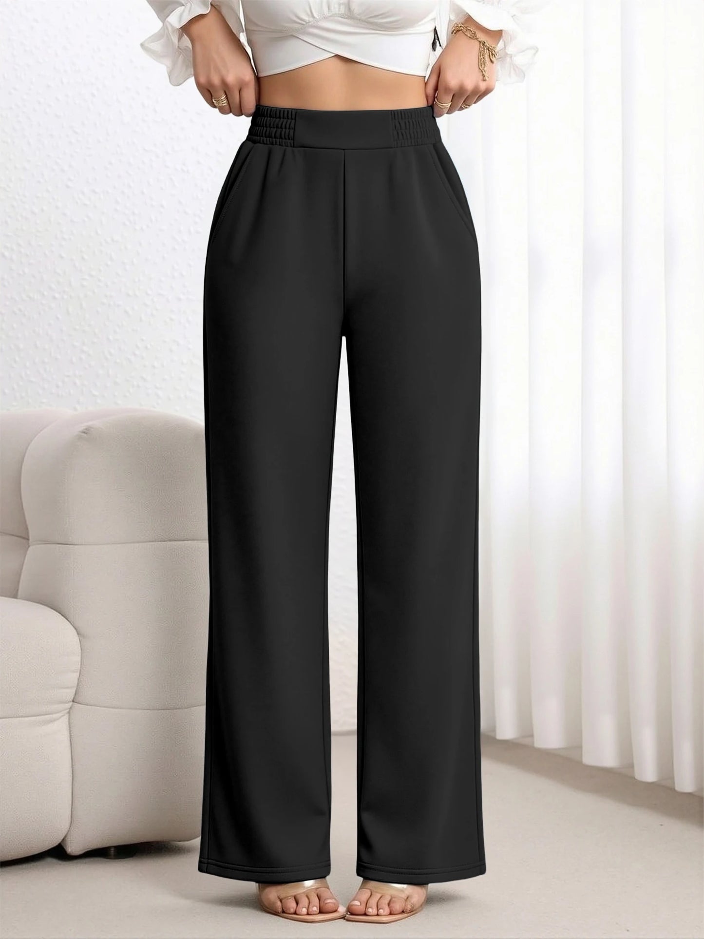 Streetwear High Waist Wide Leg Pants