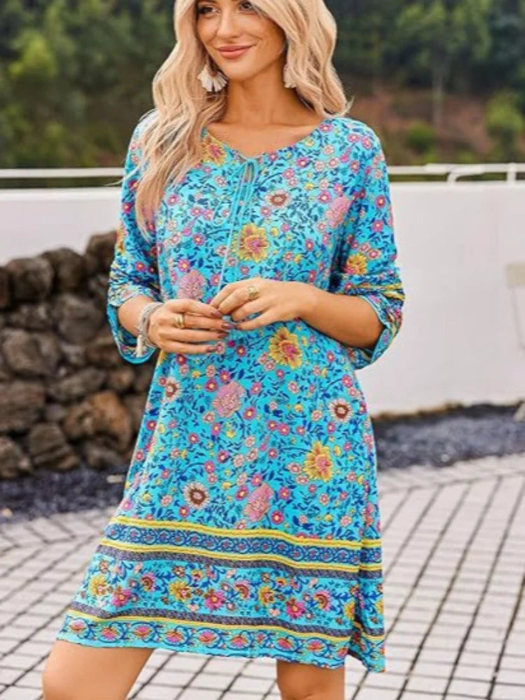 Mid Sleeve High Mini Dress