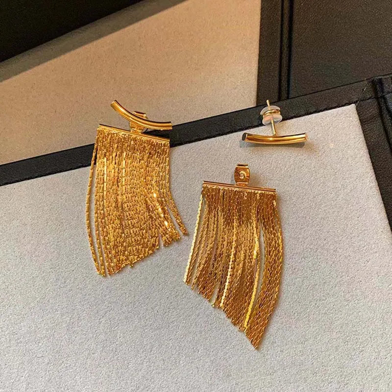 Long Statement Tassel Earrings