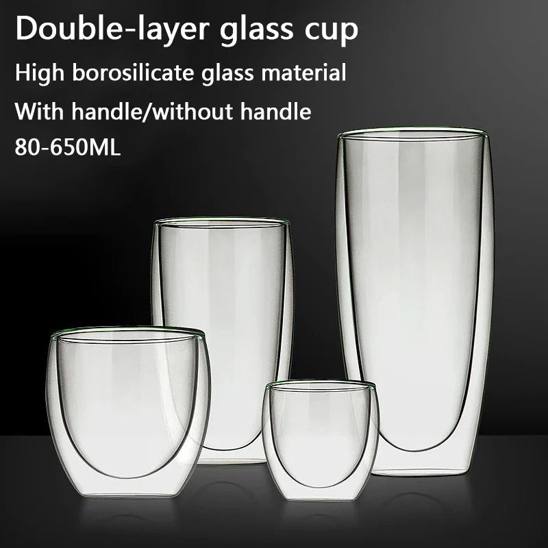Transparent Glass Coffee Cup Mug