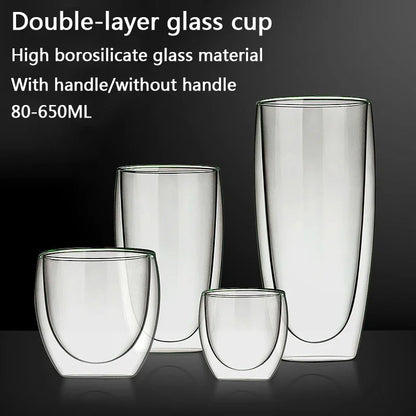 Transparent Glass Coffee Cup Mug