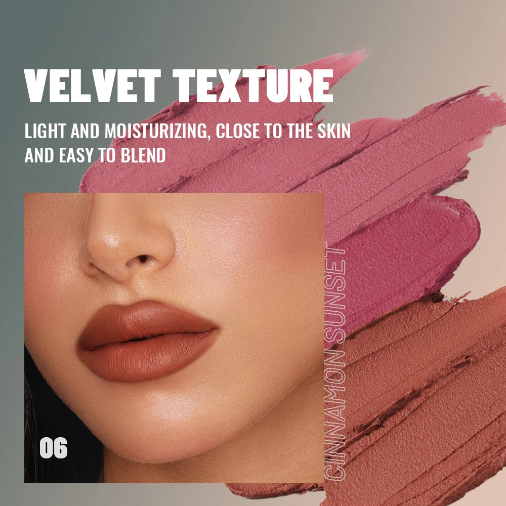 9 Colors Matte Lip Mousse Highly Pigmented Velvet Finish