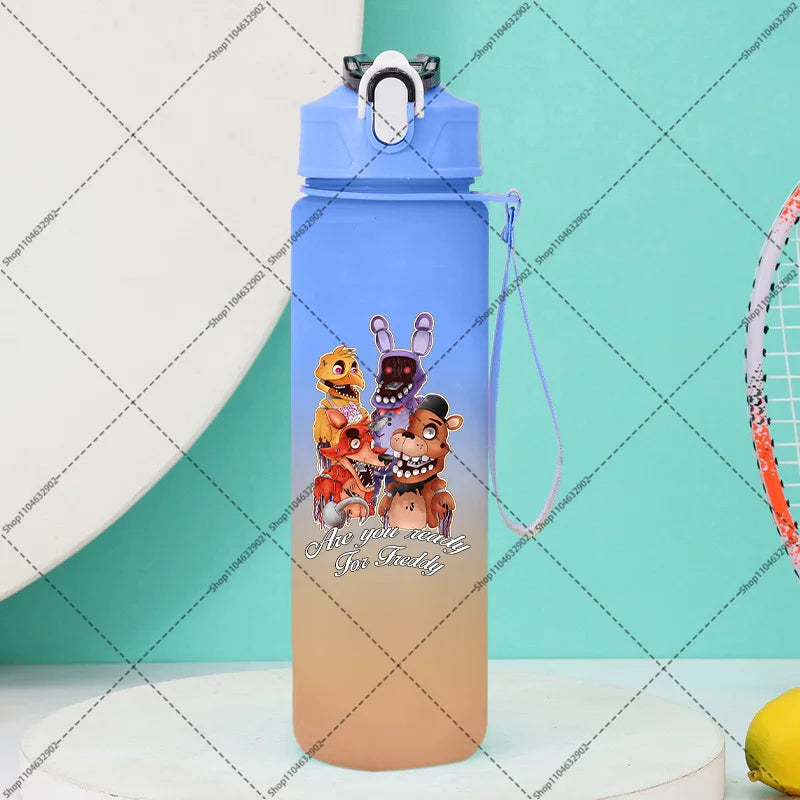 750ml FNAF Water Bottle with Straw Five Nights At Freddys Cartoon Anime