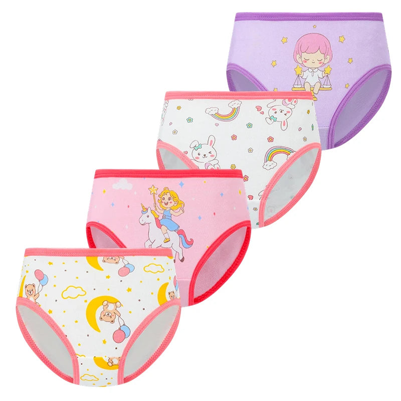 4 Pcs/Lot Cartoon Girls Cotton Underwear