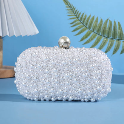 Handcrafted Pearl Evening High-End Versatile Hand-Held Bag