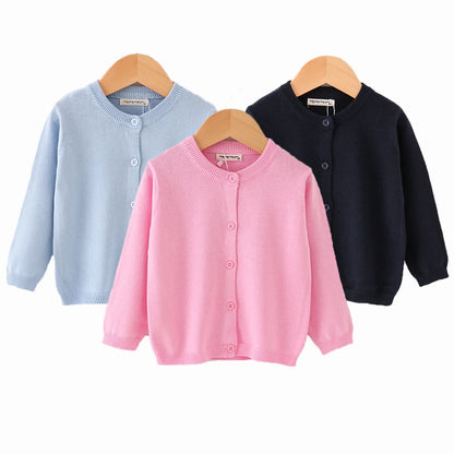 Autumn Baby Cardigan Solid Open Stitch Soft Coats Toddler Knit Jackets