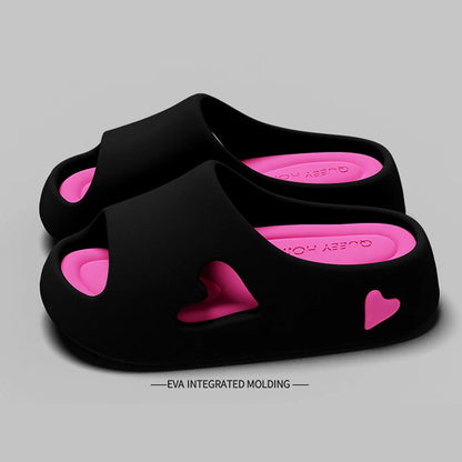 Beach Slides Solid Color Non-slip Thick Shower Slippers