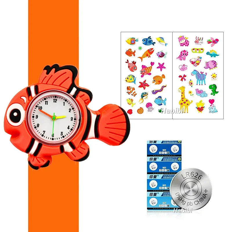 Slap Bracelet Clock Cartoon Kids Watches