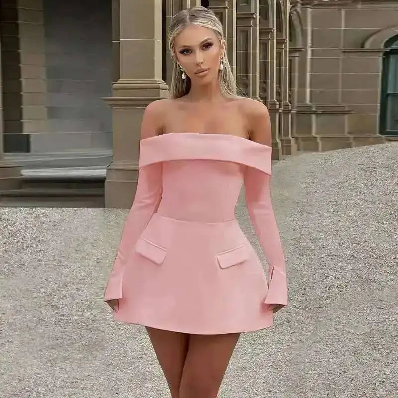 Vestido corto sexy sin espalda con cintura ajustable