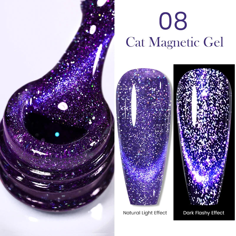 Sparkling Glass Bead Cat Magnetic Gel Nail Polish