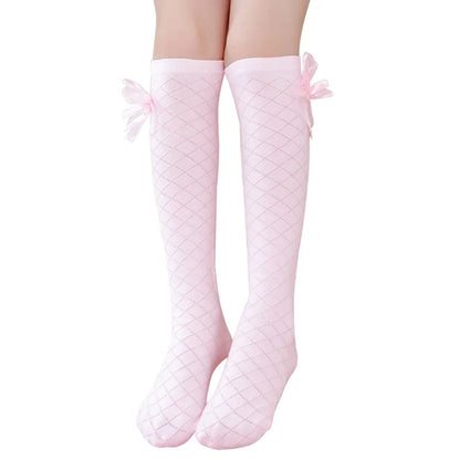Knee High Golf Cotton Bow Long Stitch Sock
