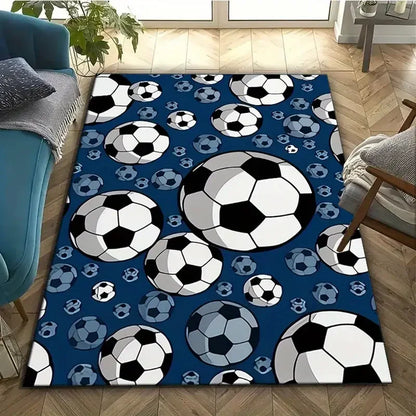 3D Ball Soccer Carpet Living Room Floor Mat Non Slip Kids Play Area Rug