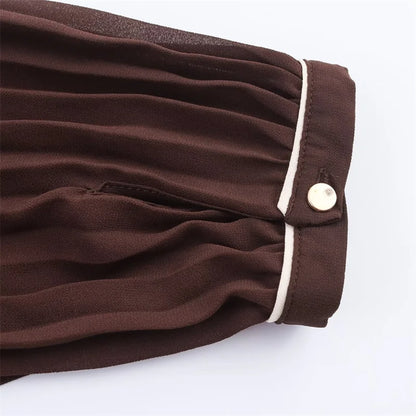 Russet Long Sleeves Maxi Dress