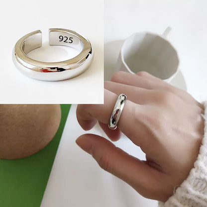 925 Sterling Silver Retro Hollow Wave Punk Hiphop Bohemia Rings