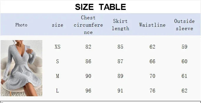 V-neck Sexy Big Swing Long-sleeved Dress