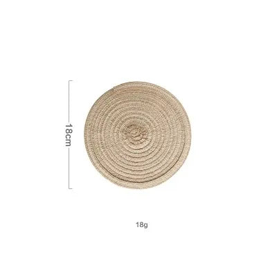 4/6pcs Round Table Mat Woven Bowl Pads