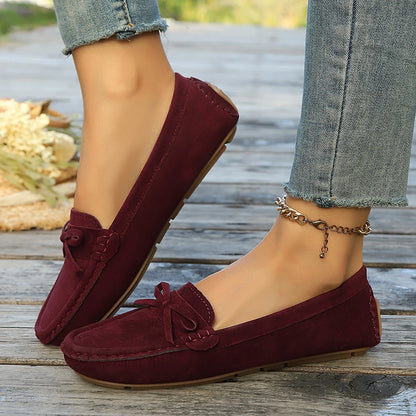 Round Toe Suede Anti Slip Casual Flat Shoes