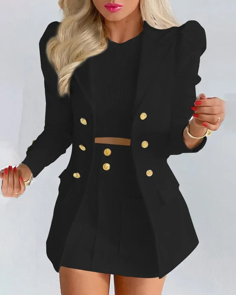 Classics Small Suit Long Sleeve Mini Skirt