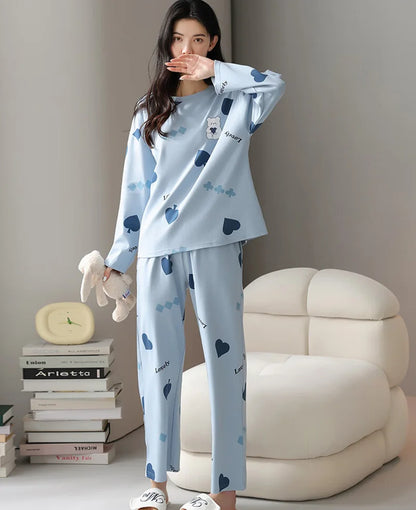 Long-Sleeved Trousers Cartoon Cute Pajama Sets