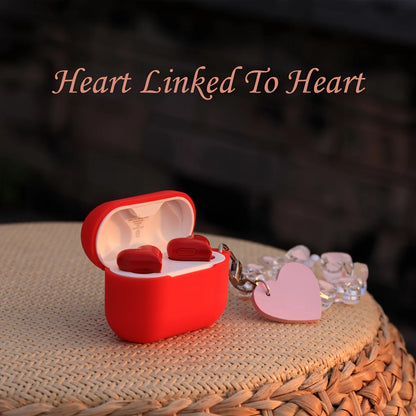 TWS Heart Shaped Bluetooth Headset Wireless Earbuds with ENC Smart Noise Cancellation