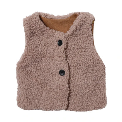 Autumn Winter Baby Plus Velvet Waistcoat Teddy Hair Coat